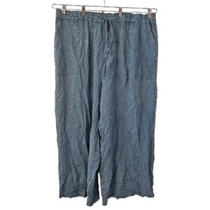 Blue Yours Women's Chambray Wide Leg Pants